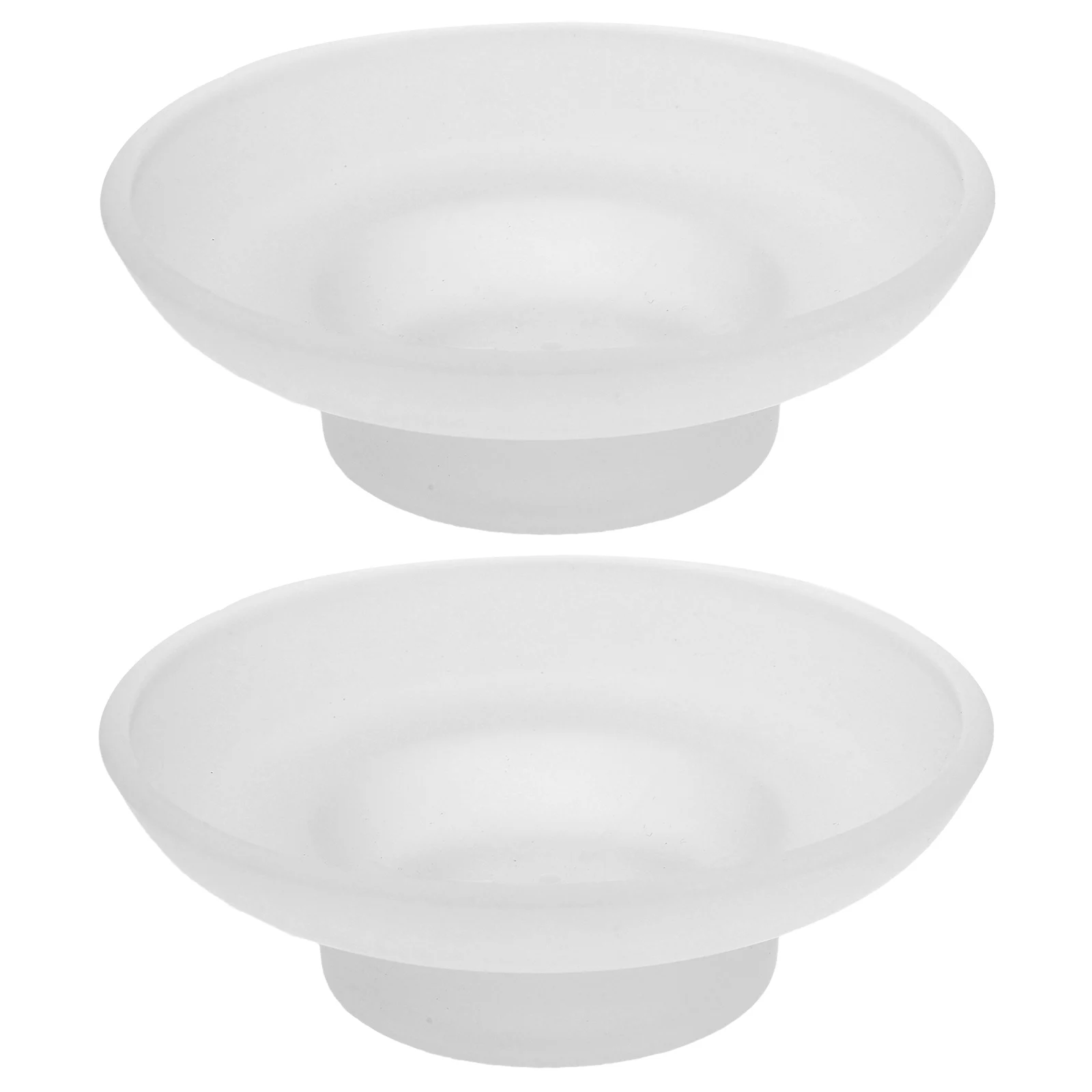 

2 Pcs Glass Soap Dish Bar Container Bathroom Holder Round Wax Warmer Replacement Heater