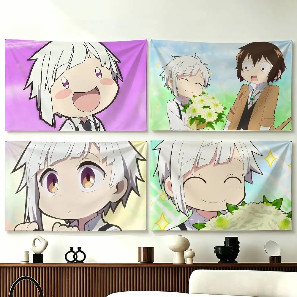 Anime BSD Atsushi Nakajima Funny Flags for Bedrooms Home Decor Items Outdoor Decors Garage Decoration Flaga