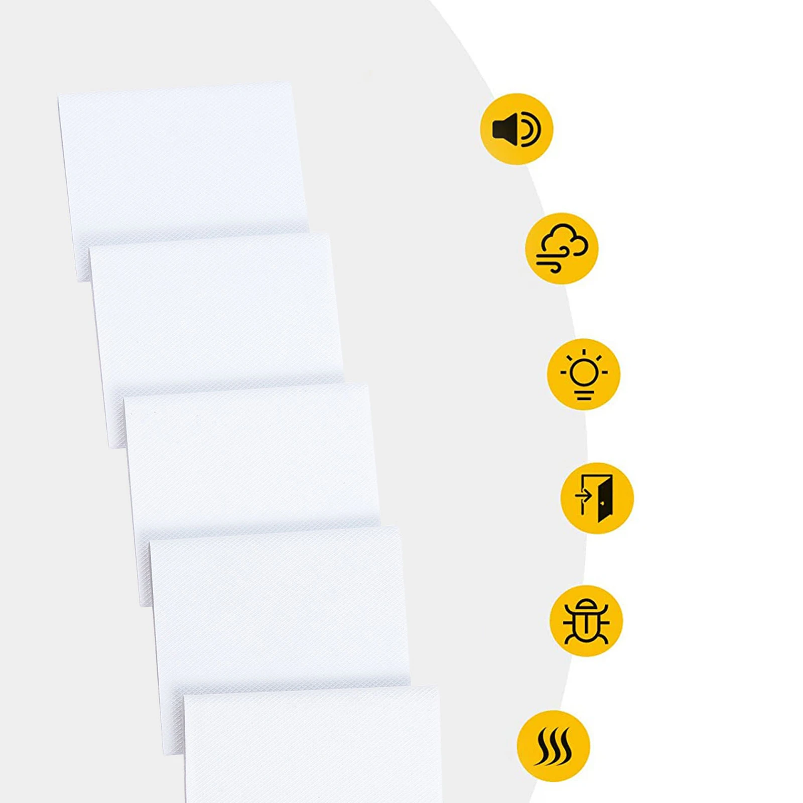 

10 Pcs Sealing Strip Pu Foam Double Sided Adhesive Tape Door Window Insulation Weather Strips Glass Fixing Hardware