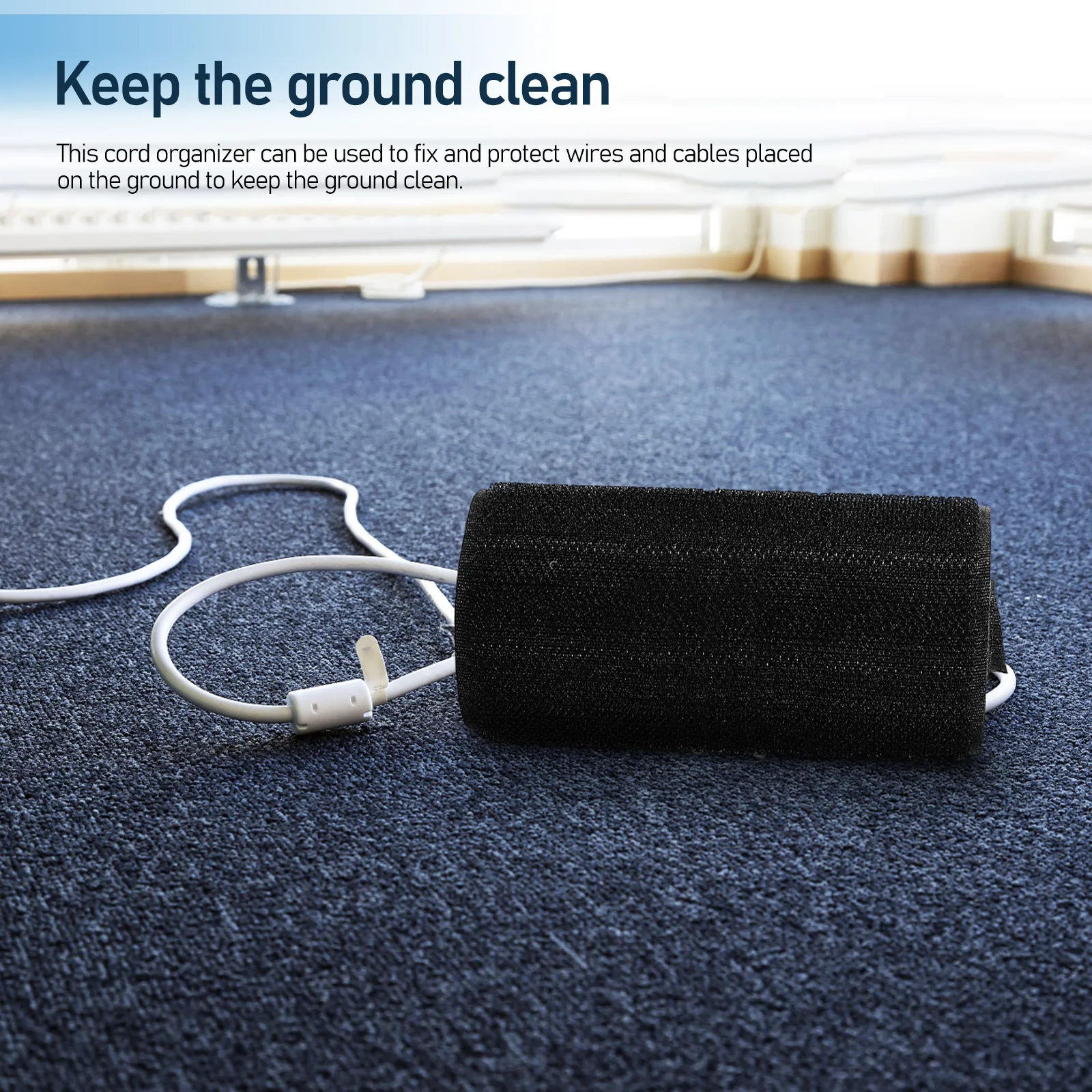 

2Pcs Tape Floor Cord Cover Cable Organizer Carpet Cable Protector Power Cord Concealer for Home Office Wire Management