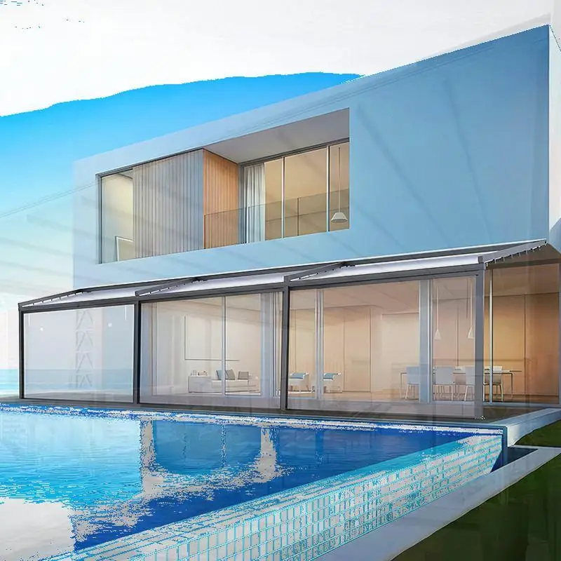 

Waterproof Retractable Roof 8x8 Outdoor Pergola Gazebo Bioclimatic Motorized for Garden Patio Deck Waterproof Pergola Retractabl