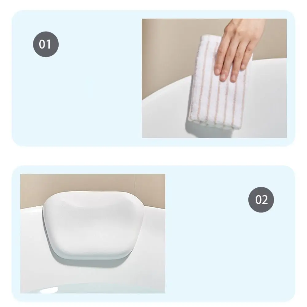 

Soft Non-slip Bathtub Pillow Ergonomic Design Suction Cup Jacuzzi Pillow High Elasticit Comfort SPA Pillow Head Support