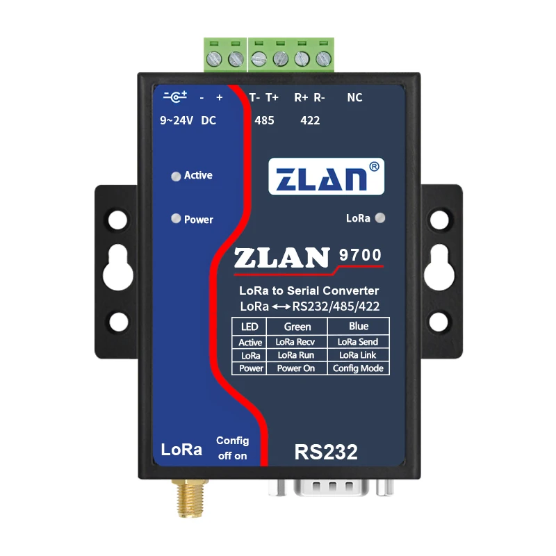 RS232อนุกรมโมดูล Lora ไร้สาย RS485 RS422ไปยัง ZLAN9700แปลง Lora