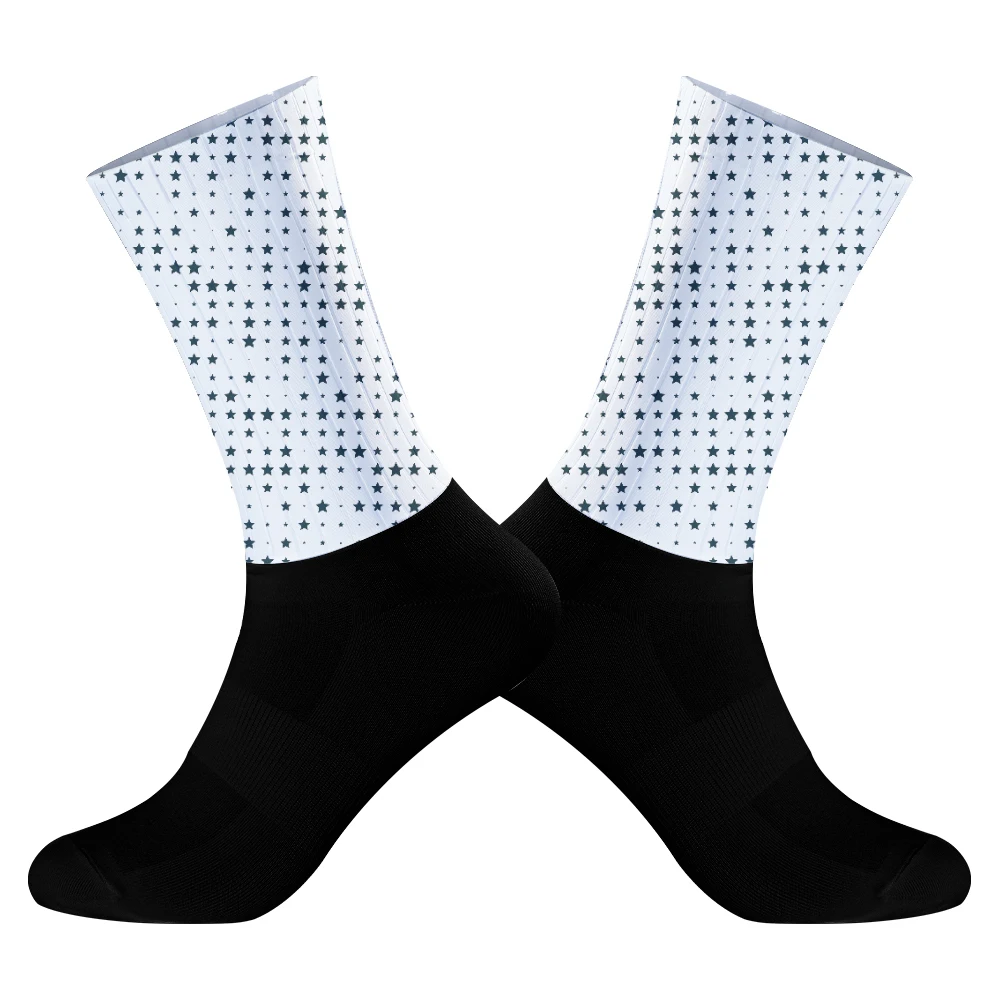 Chaussettes de cyclisme coordonnantes, anti-silicone, pour vélo, sport, course à pied, nouvelle collection été 2024