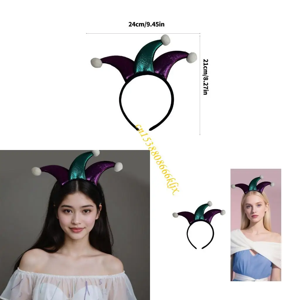 

Fun Headbands Clown Glitter Horn for Party Headwear for Vacation Travel 066C