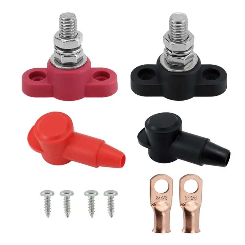 12V Battery Terminal Kit 3/8 Inch M10 For Car Rv Yacht In The Power System Heavy Battery Wiring Terminal-A99D