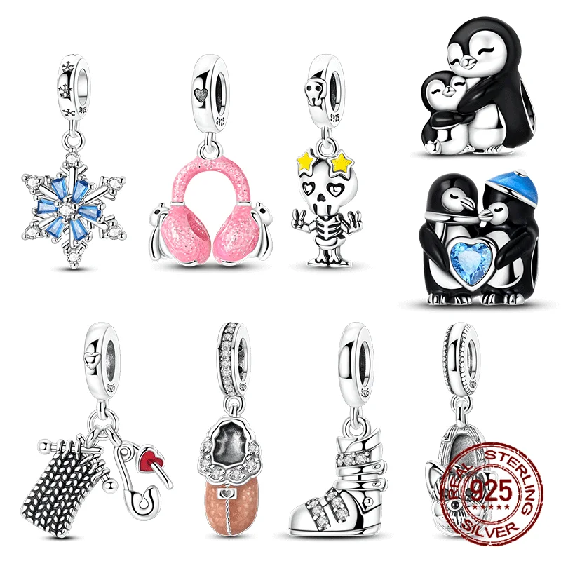 

Slippers Charm 925 Sterling Silver Penguin Bead Winter Series Fit Bracelet Charms DIY Original Fashion Pendant for Jewelry Maing