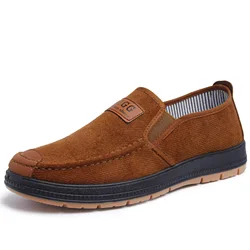 Chaussures en toile pour hommes, mocassins classiques, baskets de marche plates, respirantes, décontractées, grande taille