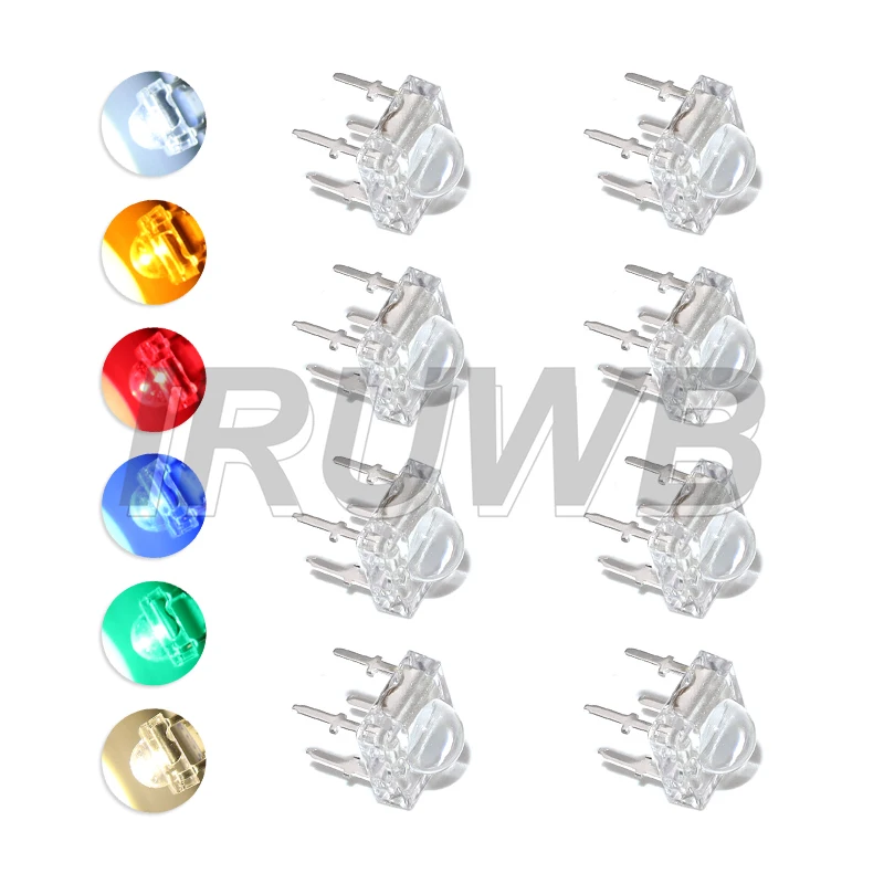 10 Uds 5mm F5 piraña LED transparente 5mm diodo LED diodos emisores de luz 4 pines piraña LED Diodos blanco rojo verde