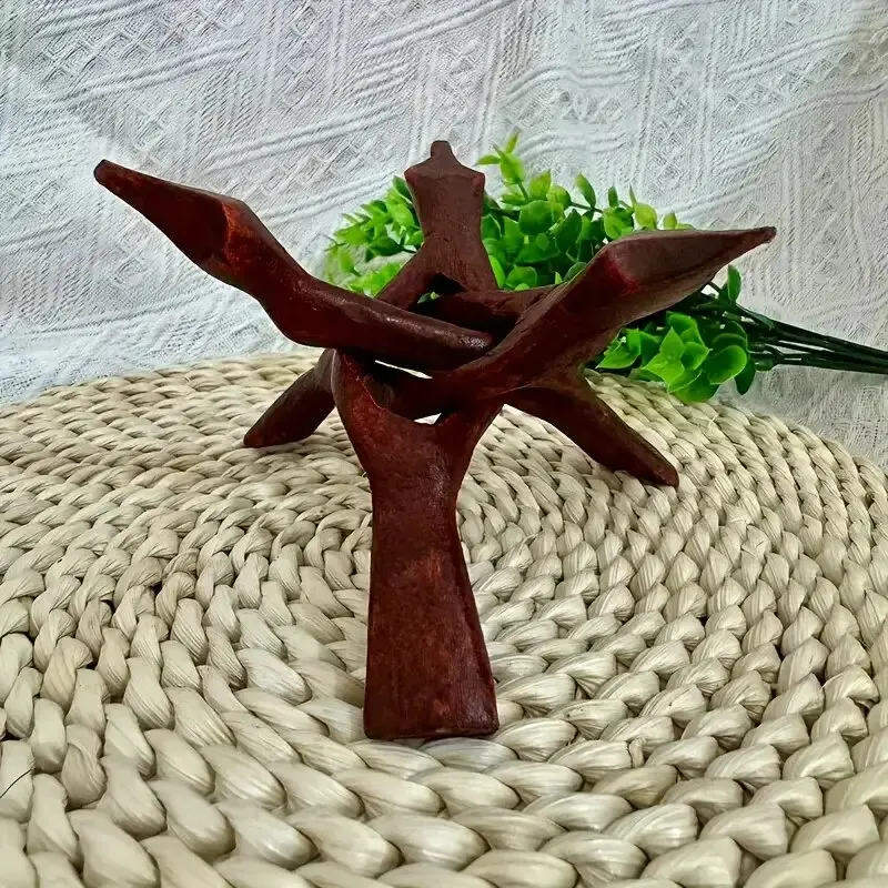 Vintage Wooden Tripod Stand For Abalone Shells, Crystal Balls & More - Versatile Home Decor Display