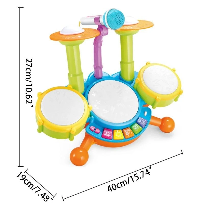 Zestaw perkusyjny ksylofonowy z klawiaturą elektroniczną zabawki edukacyjne ze światłami dla niemowląt i małych dzieci 1 2 3 i