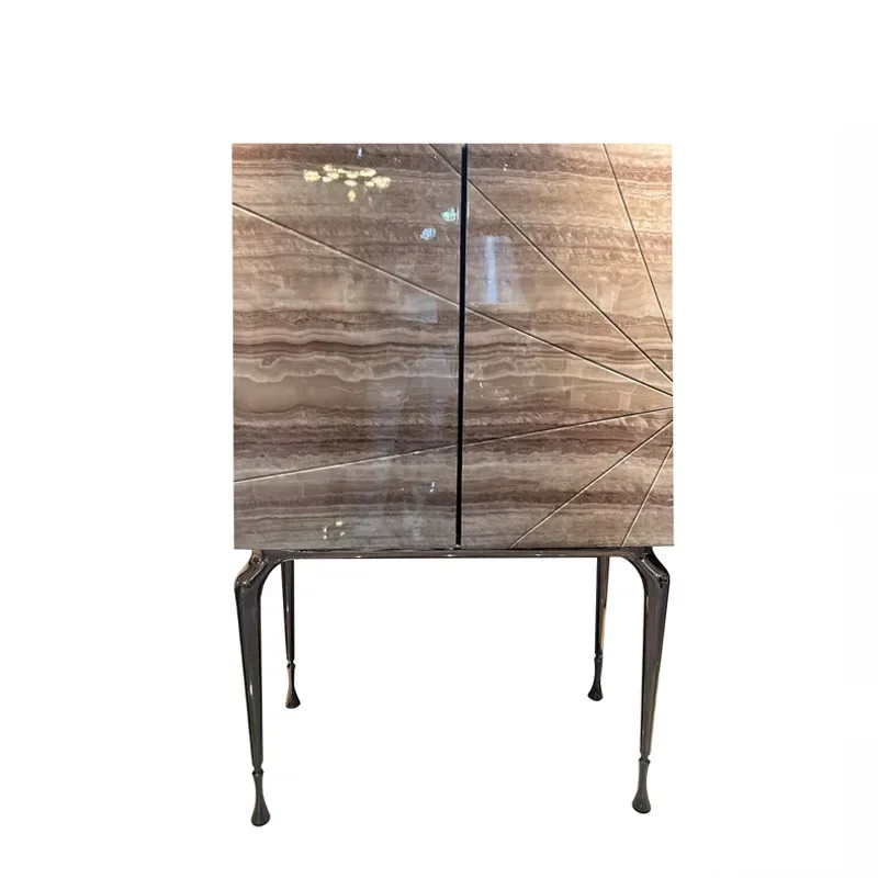 

Luxury high-end natural agate art wine cabinet