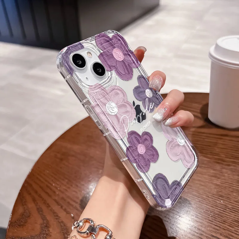 Silikonowe etui w kwiaty dla Samsung A54 5G A52 S24 Ultra S23 S22 Plus S21 S20 FE A53 A34 A33 A32 A24 A23 A22 A14 A12 Cover Funda