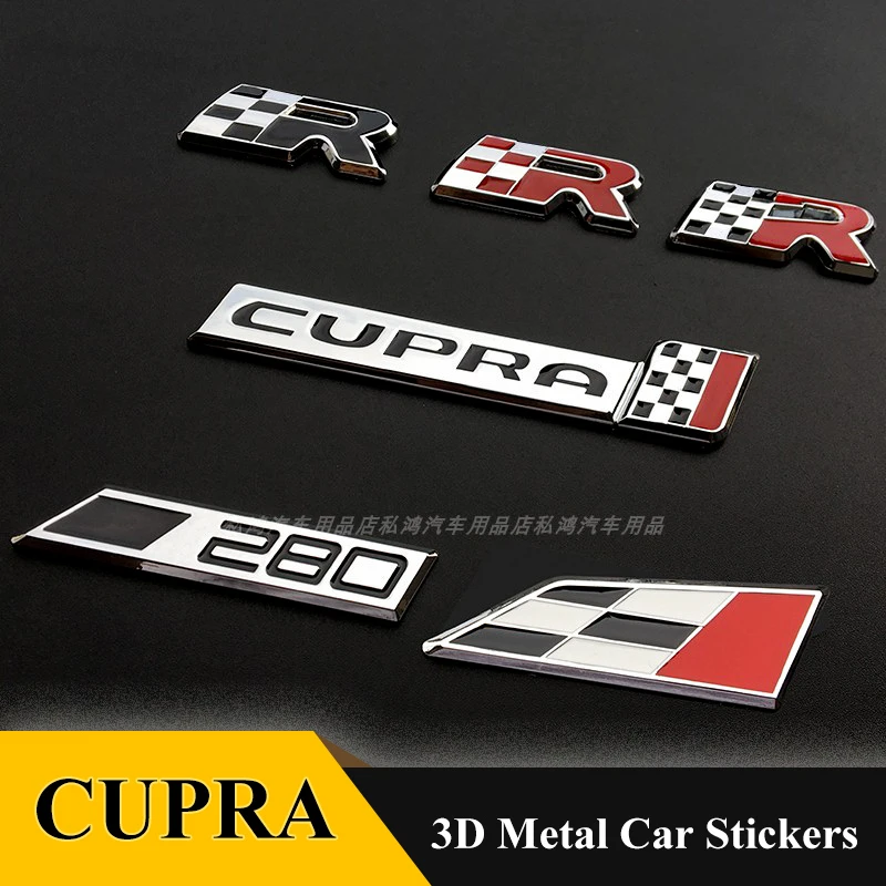 1pcs Car Styling Metal 280 Number Cupra Emblem Badge Grill Grille Stickers Car Styling For FIAT Palio Weekend Siena Perla 500C