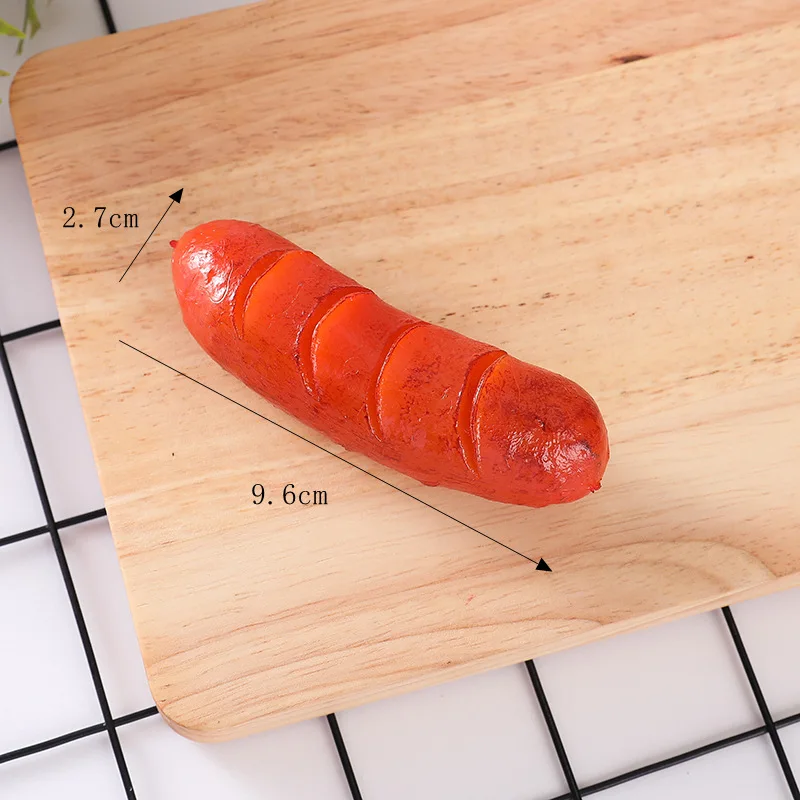 الاصطناعي هوت دوج المشوي اللحوم وهمية لحم الخنزير السجق الدعائم البلاستيك متموج الجلد السجق نموذج مقلد ديكورات ديكور المنزل