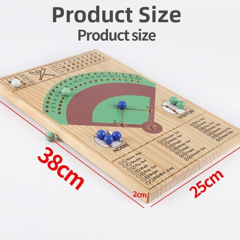 新しい厚みのある無垢材野球サイコロボードゲームノベルティゲームエンターテイメントノーブランドラベルdiy編み物材料パッケージ