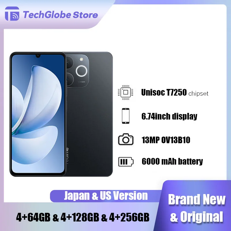 هاتف ذكي Realme Note 70T 4G بشاشة 6.75 بوصة 90 هرتز وبطارية 6000 مللي أمبير في الساعة وذاكرة وصول عشوائي 4 جيجابايت وذاكرة وصول عشوائي 64 جيجابايت وذاكرة وصول عشوائي 256 جيجابايت و13 ميجابكسل وكاميرا IP54