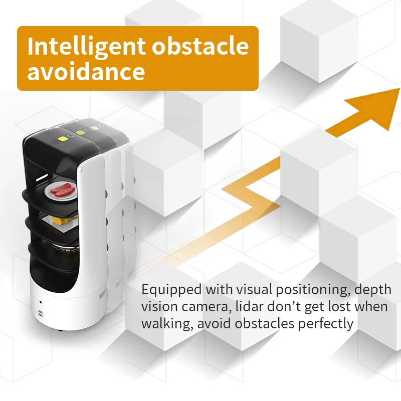 Fully Autonomous agv Food Delivery Robot Automatic Recharge Commercial Food Robot for Restaurant