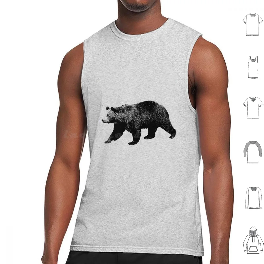 Bear Walking In The Woods. Digital Engraving Tank Tops Vest Sleeveless Bear Images Bear Pictures Bear Bear Illustrations Bear