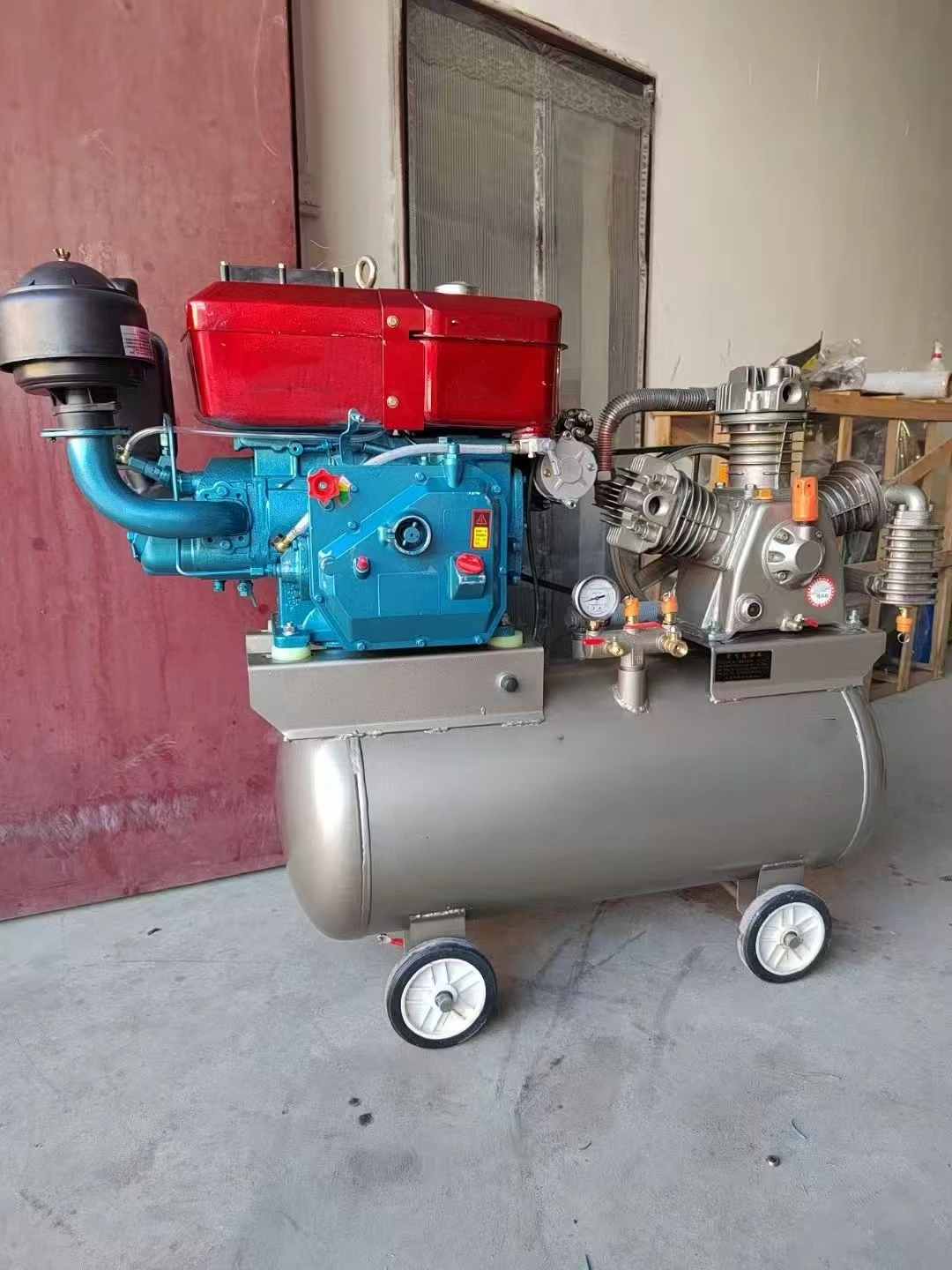 Electrical Direct-Connected Reciprocating Portable Piston Oil Lubricated Driven Air Compressor air Pump for Sale