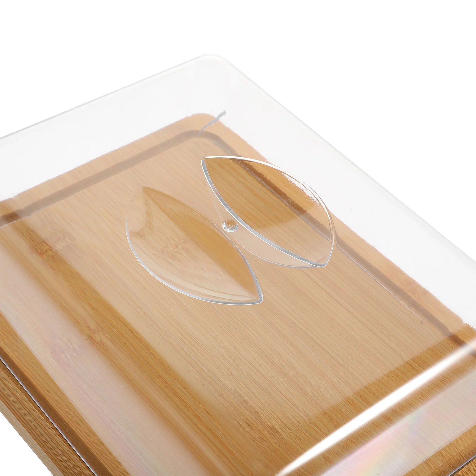 

1 set 1 Set Acrylic Cake Stand With Dome Bamboo Tall Cake Display Plate Cover For Wedding Party Dessert Serving Tray Set