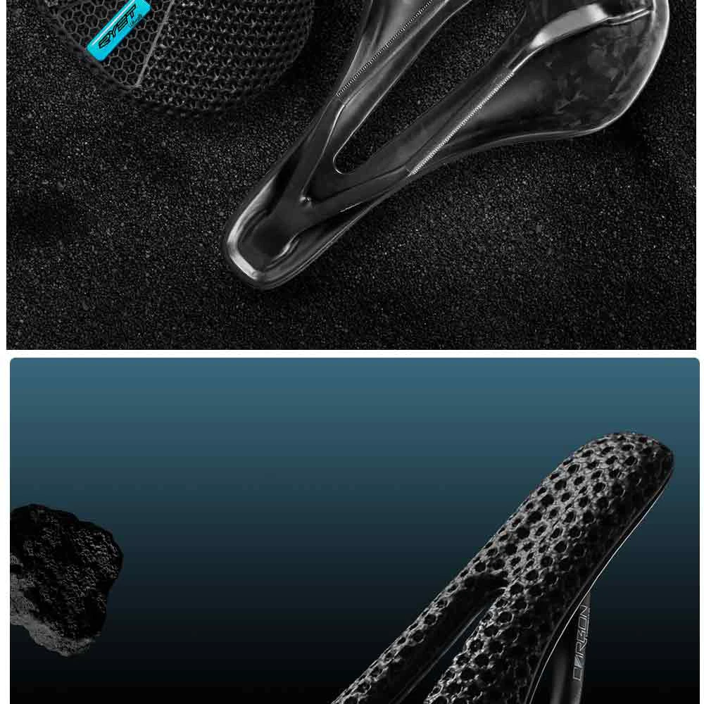 RYET 3D Gedruckt Carbon Fahrrad Sattel 140mm 143mm Superlight Road MTB Rennrad Sitz Sättel Kissen Radfahren sitzen Teile – Detail 22