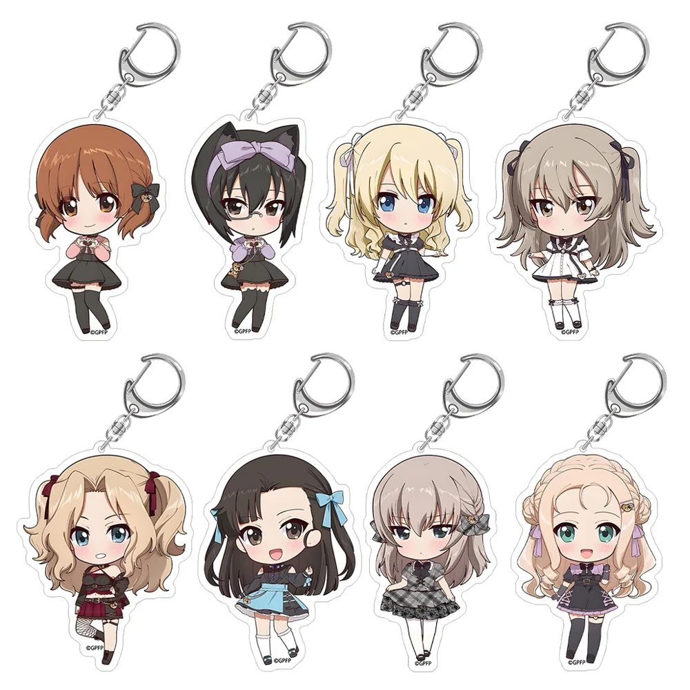 MENINAS e PANZER das Finale Puchichoko Miho Nishizumi Momo Kawashima Darjeeling Arisu Shimada Kay Anchovy Chaveiro de acrílico presente