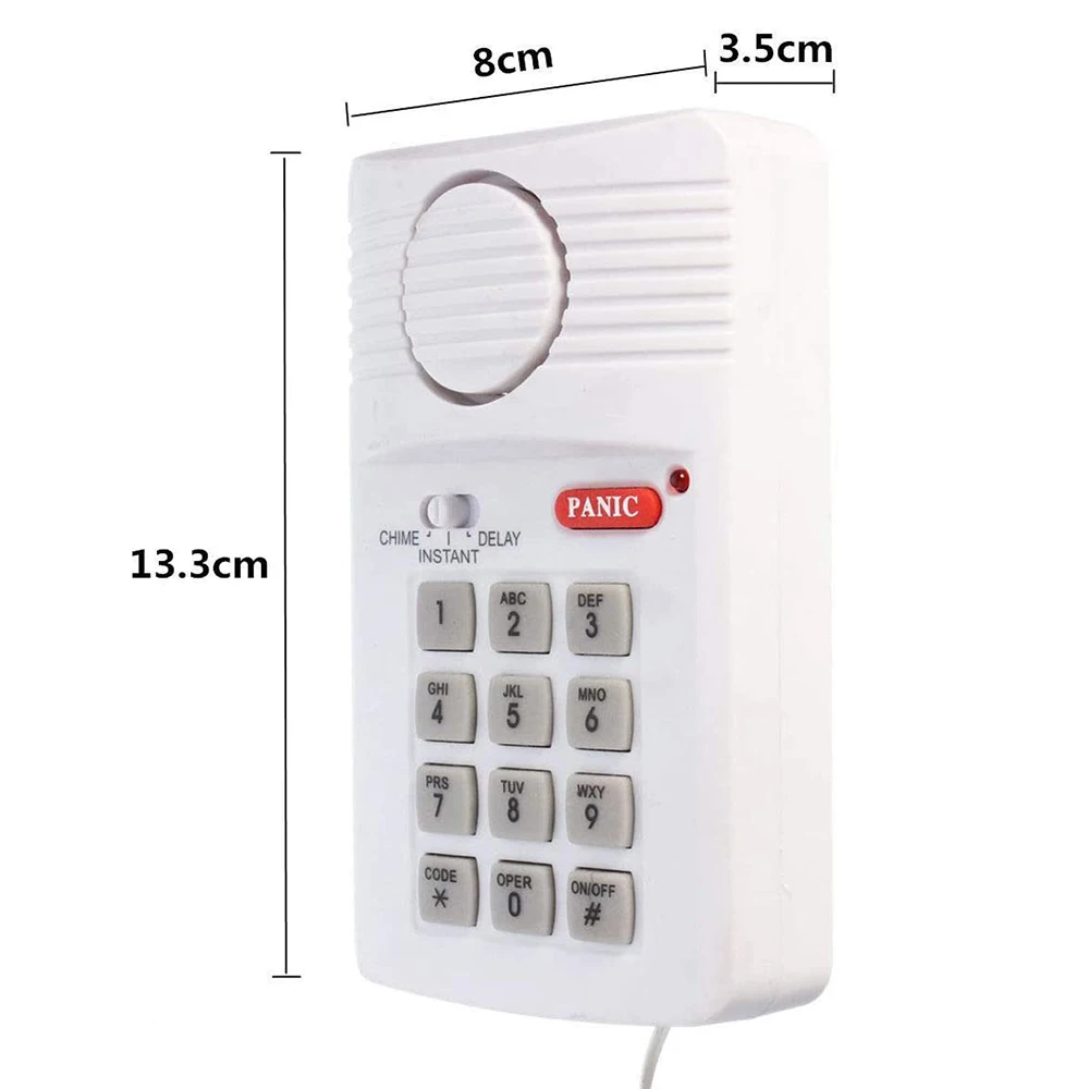 Loud Wireless Door Alarm Security Pin Panic Keypad for Home Office Garage Shed