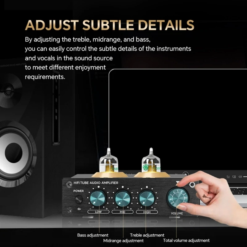 Metal Tube Amplifiers HiFi Sound Preamplifier Vacuum Tube Amplifiers Buffers Treble Bass Adjustment Preamplifier