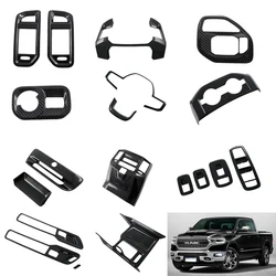 Whole Sets ABS Carbon Fiber Car Interior Central Dashboard Navigation Panel Trim For Dodge Ram 1500 TRX 2021 2022 2023 Pickup