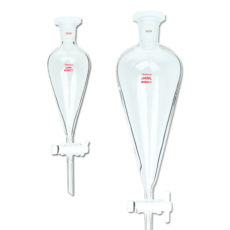Factory Direct Sale Labs 500ml Glass Separating Funnel with Glass Stopcock