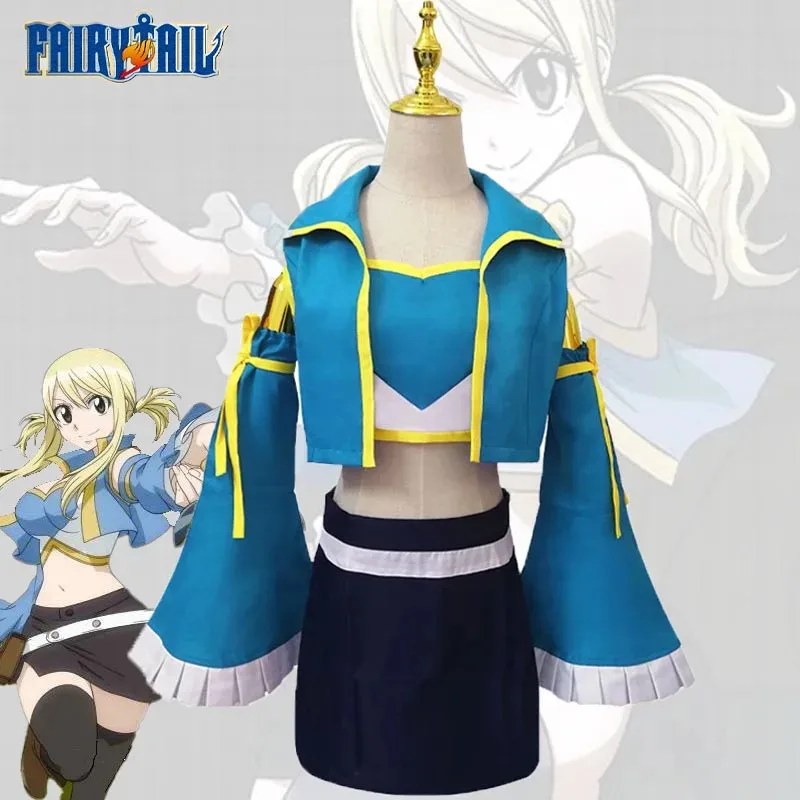 

Люси Хартфилия аниме Fairy Tail косплей костюм синяя униформа моряка прекрасная юбка Хэллоуин карнавальные костюмы для вечеринок одежда женская