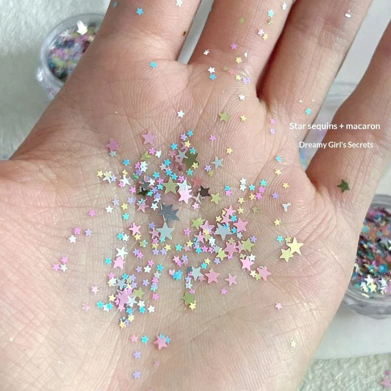 Star Sequin Mixed Five Pointed Star Colorful Laser Nail Glitter DIY Nail Charm Manicure Decoration Accessories