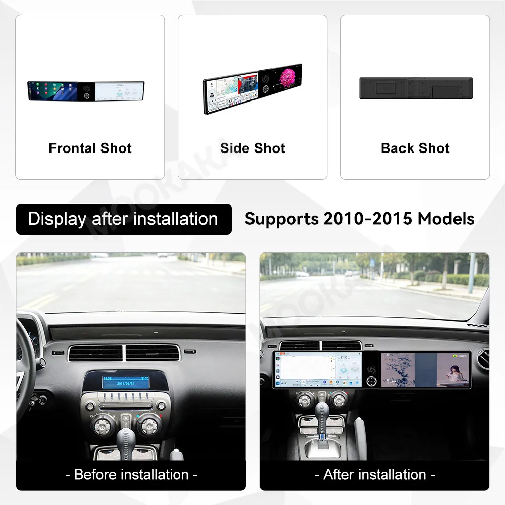 For Chevrolet Camaro 2010-2015 Car Radio CarPlay Android Auto Multimedia Player Head Unit 24.6 Inch Touch Dual Screen Navigation