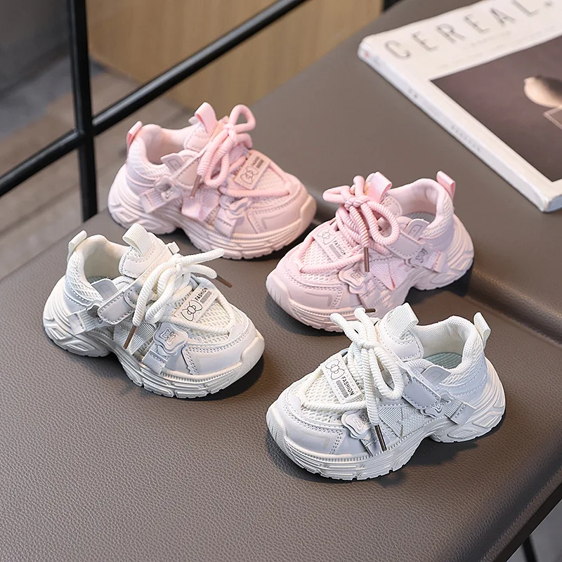 2026 New Autumn Children Shoes For Girls Mesh Breathable Kids Sport Shoes Non-slip Fashion Toddler Girls Sneakers EU 21-30