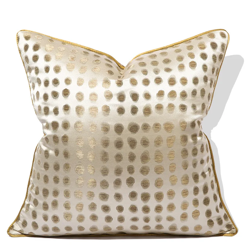 Shiny Golden Dot Jacquard Cushion Cover Luxury High Level Bedding Decorative Pillow Case Sofa Chair Coussin
