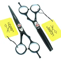 Jason 6 inch Barber Hair Cutting Thinning Scissors Salon Shears Hairdressing Styling Tools Japan Steel Haircut Supplies A0106D