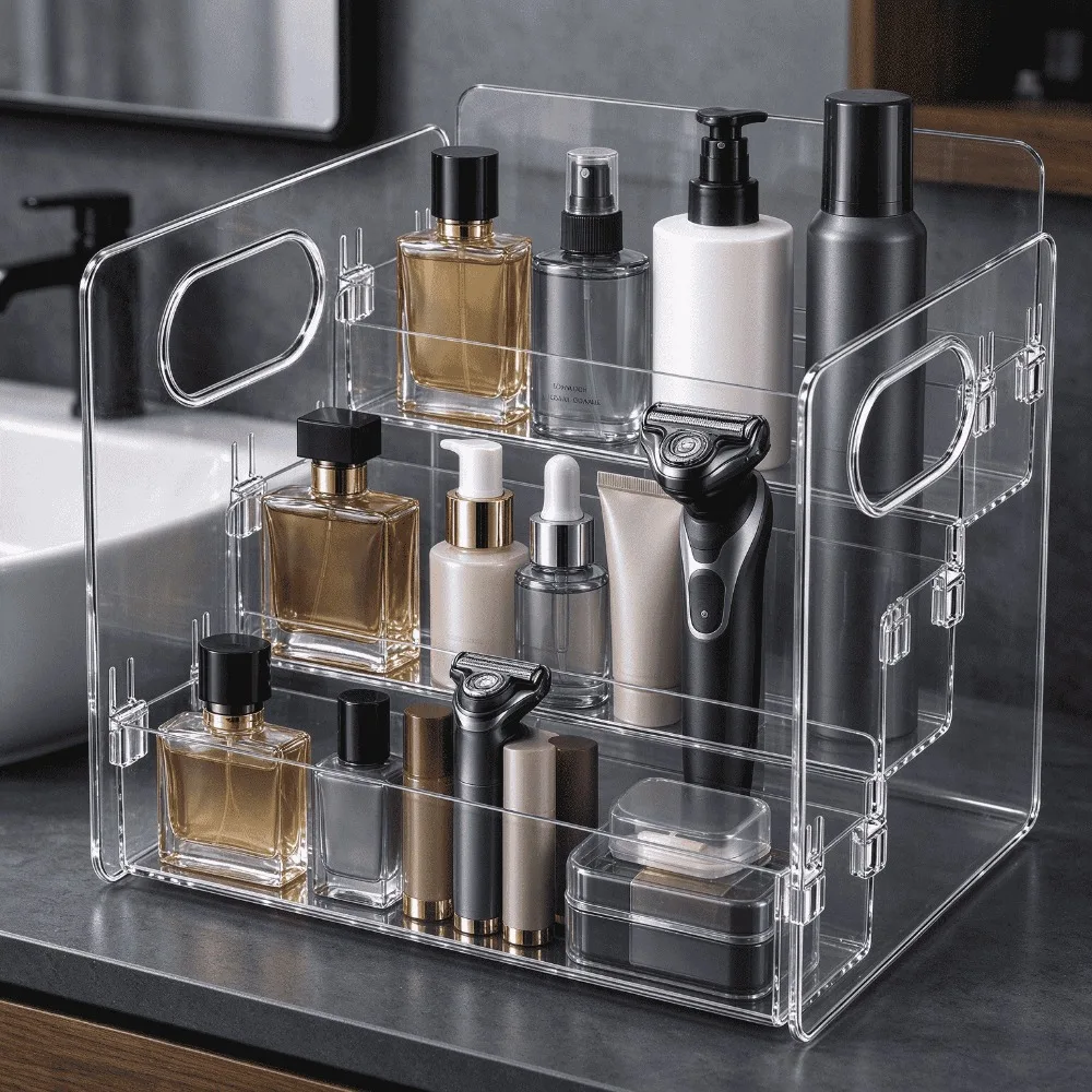 3-Tier Vitamin Storage Organizer,Large Clear Plastic Organizer for Vitamin Bottles And Medicine Bottle,Desktop Countertop Storage Rack,See-Through Design Makes Items Clearly Visible for Bathroom Cabinet,Store Supplements,Daily Healthcare Supplies