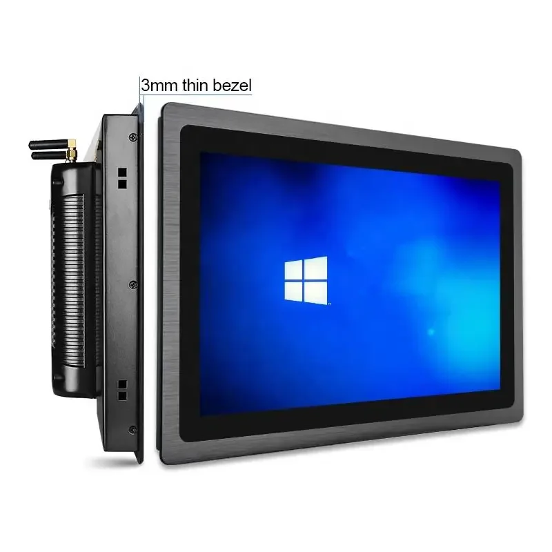 15 Inch 3mm Bezel Embedded Style X86 J1900 J4125 J6412 Industrial Panel PC WIN7/8/10 I3 I5 I7 Touch Screen All In One Computer