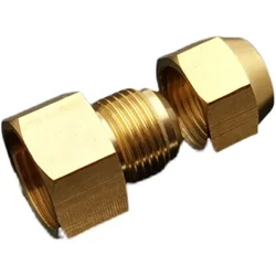 Brass inner flared joint 1 / 2 1 / 4 copper pipe refrigeration fittings 6 8 10 12 16mm