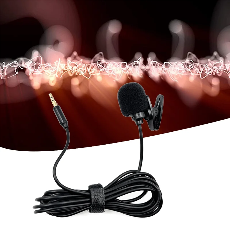 3CGRO-Lavalier Microfono Audio stereo Mini microfono cablato Spina da 3,5 mm per scheda audio Fotocamera PC Computer desktop 2M