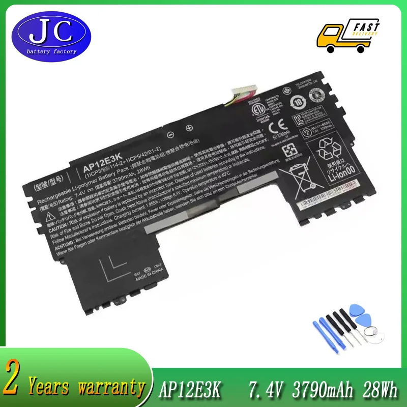 

JCLJF AP12E3K Laptop Battery for Acer Aspire S7 S7-191 11" Ultrabook 1/CP3/65/114-2 1/CP5/42/61-2 7.4V 3790mAh