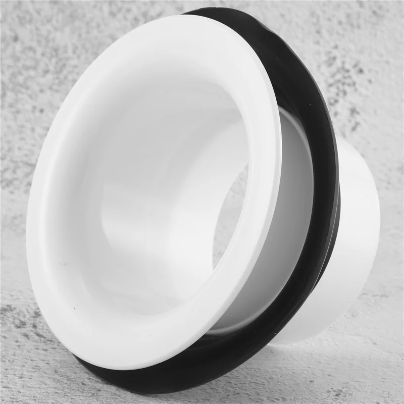 

B48B-Bass Drum Enhancer ABS Rubber Bass Drum Kick Enhancer with Black Port Hole Protector,Mic Hole Drum Head,White