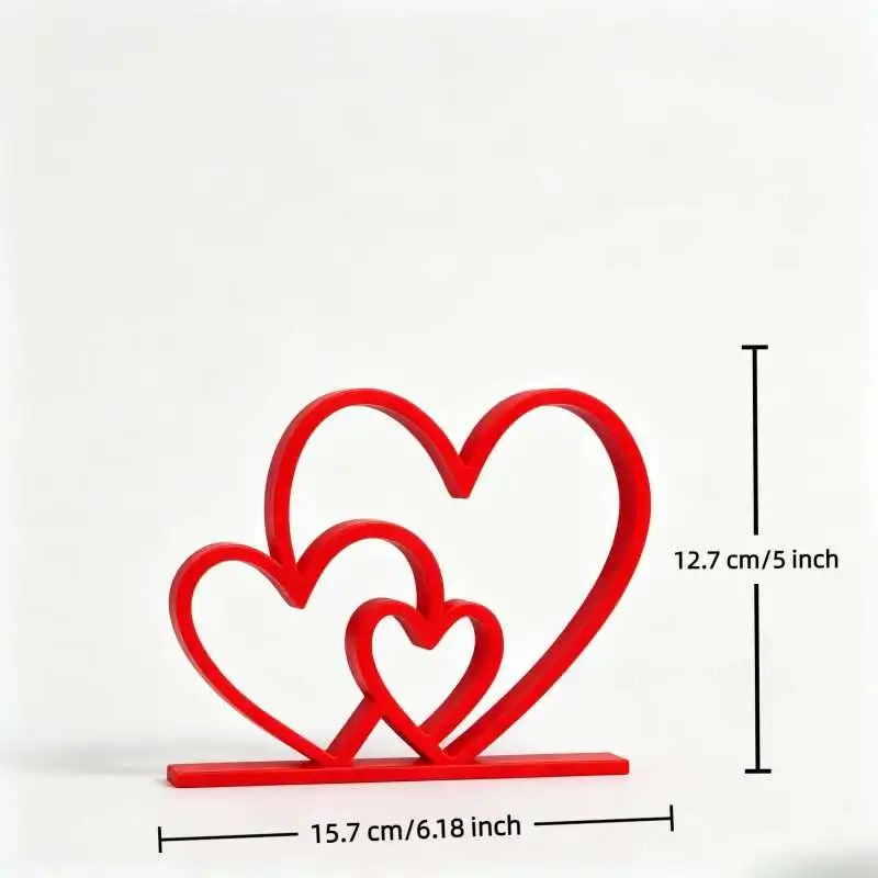 Stackable Heart Table Decor Three Different Sizes Heart Ornament Indoor Desktop Display Decor