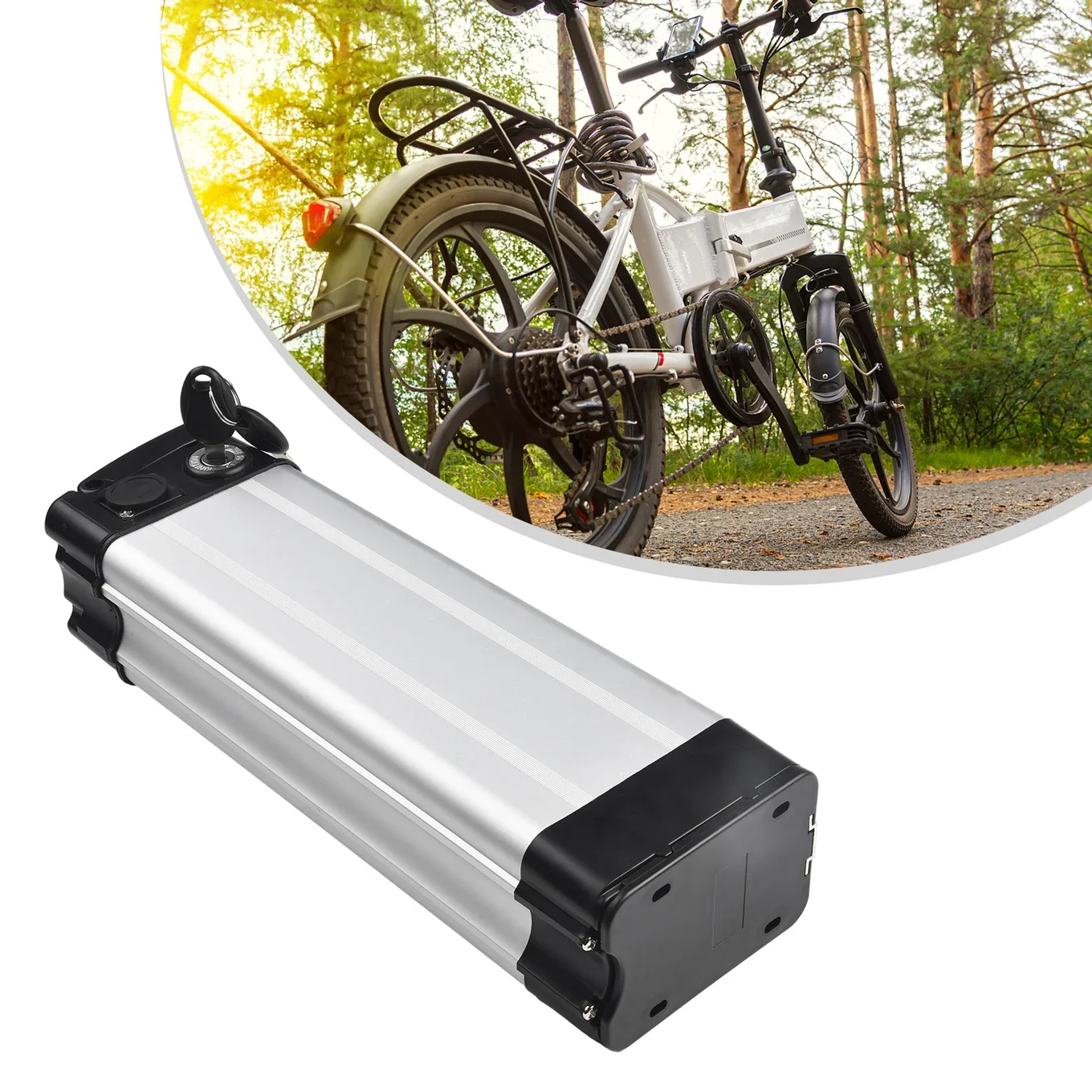 

Electric Bicycle Battery Box 36V 48VEbike Large Capacity Holder Case With A Charging Socket And An Output Port