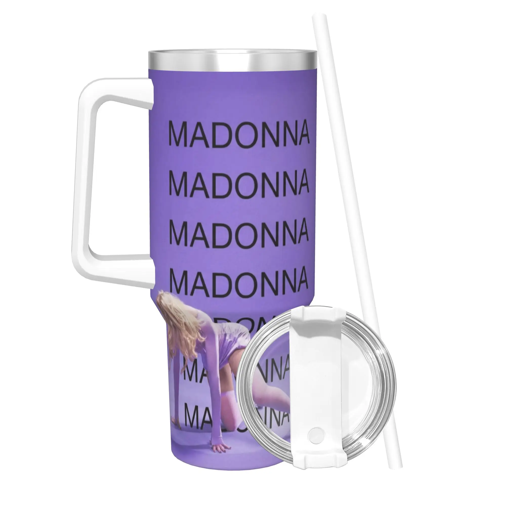 M-Madonnas Confessions II Tumbler 40oz Stainless Steel Double Wall Vacuum Insulated  Mug With Straw