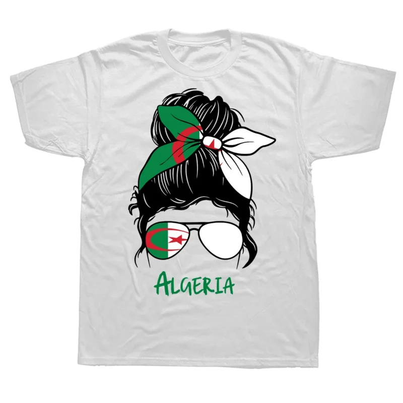 

Funny Algeria Algerian Girl Woman Flag T Shirts Summer Style Graphic Cotton Streetwear Short Sleeve Birthday Gifts T-shirt Men