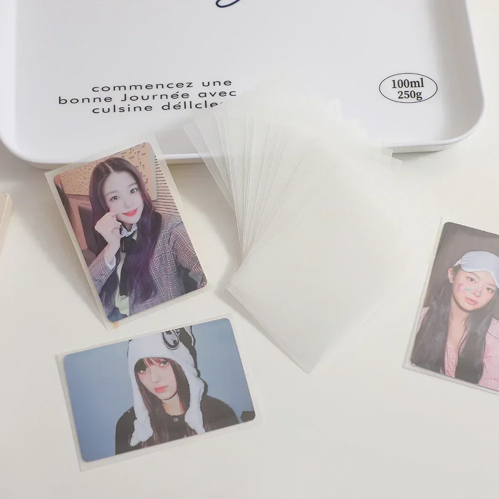 20pcs/bag Star Small Card Protector Three Inch Ins Style Silver Full Star Fine Flash Transparent Card Film Flat Pocket