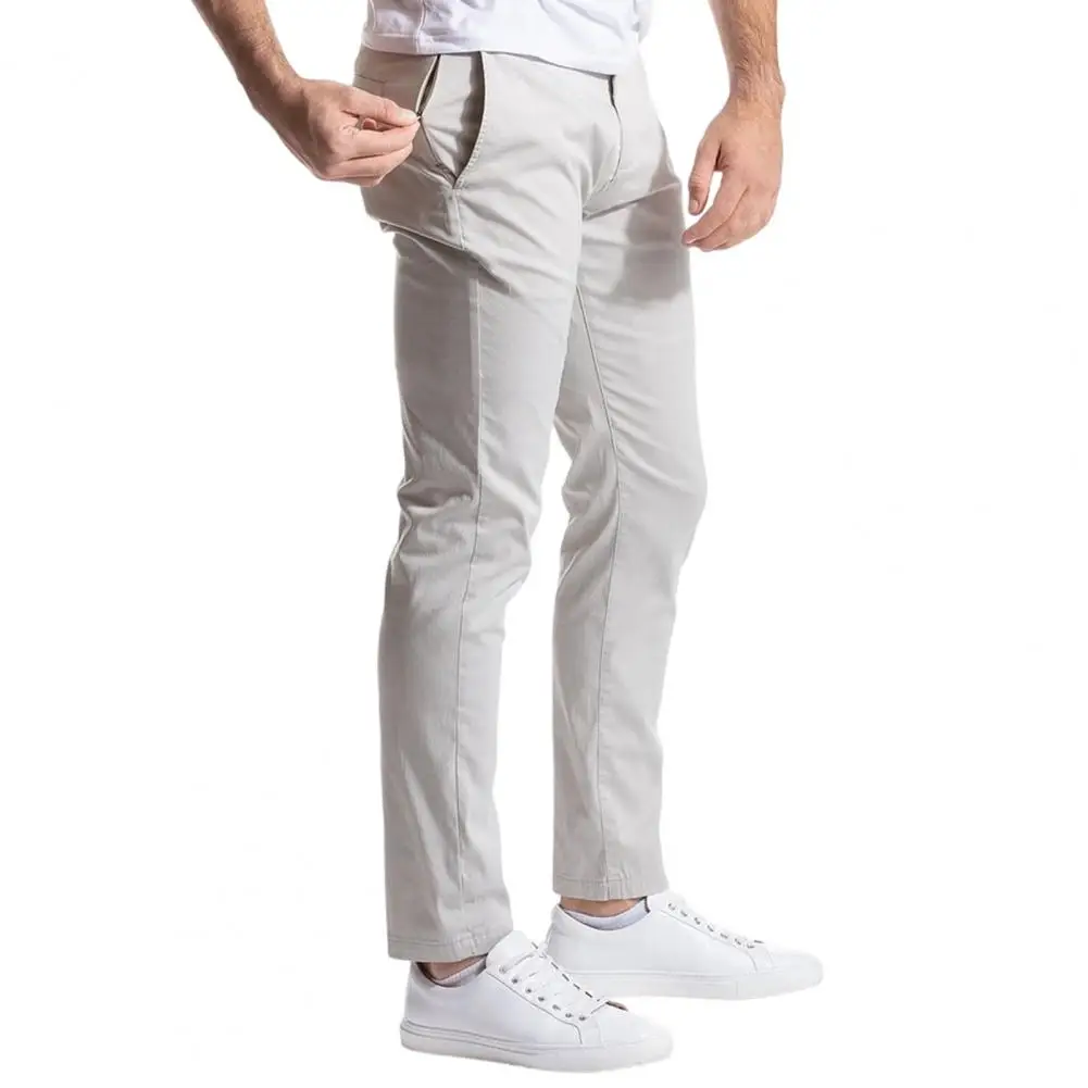 Versatile Slimming Leg Trousers Men's Slim Fit Twill Trousers Stretch Chinos Pants Relaxed Fit Casual Straight Leg for Office