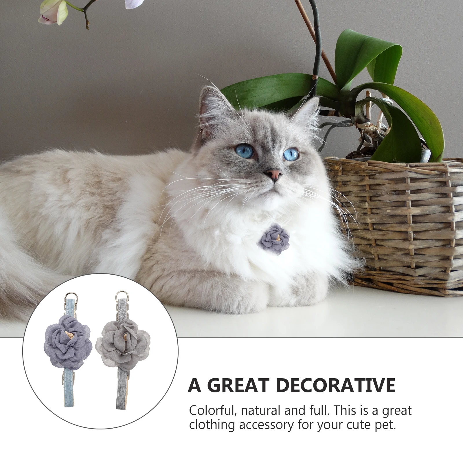 

2 Pcs Pet Collar Neck Decoration Cat Ties Party Neckbands Photo Lightweight Floral Supplies Cotton Decorations Adjustable